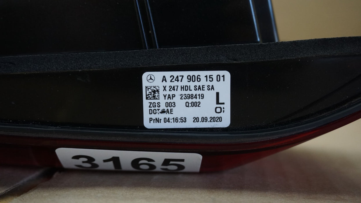 2020-2021 MERCEDES GLB W247 REAR LEFT DRIVER SIDE INNER TAIL LIGHT LED OEM