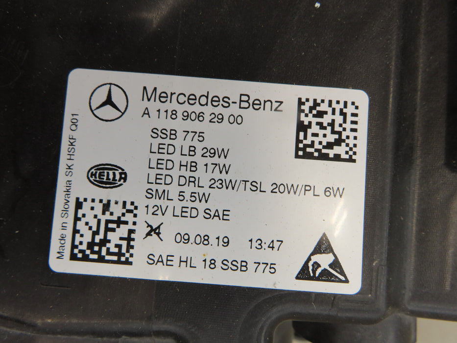 2020-2022 MERCEDES-BENZ CLA CLASS FRONT LEFT DRIVER SIDE HEADLIGHT LED OEM