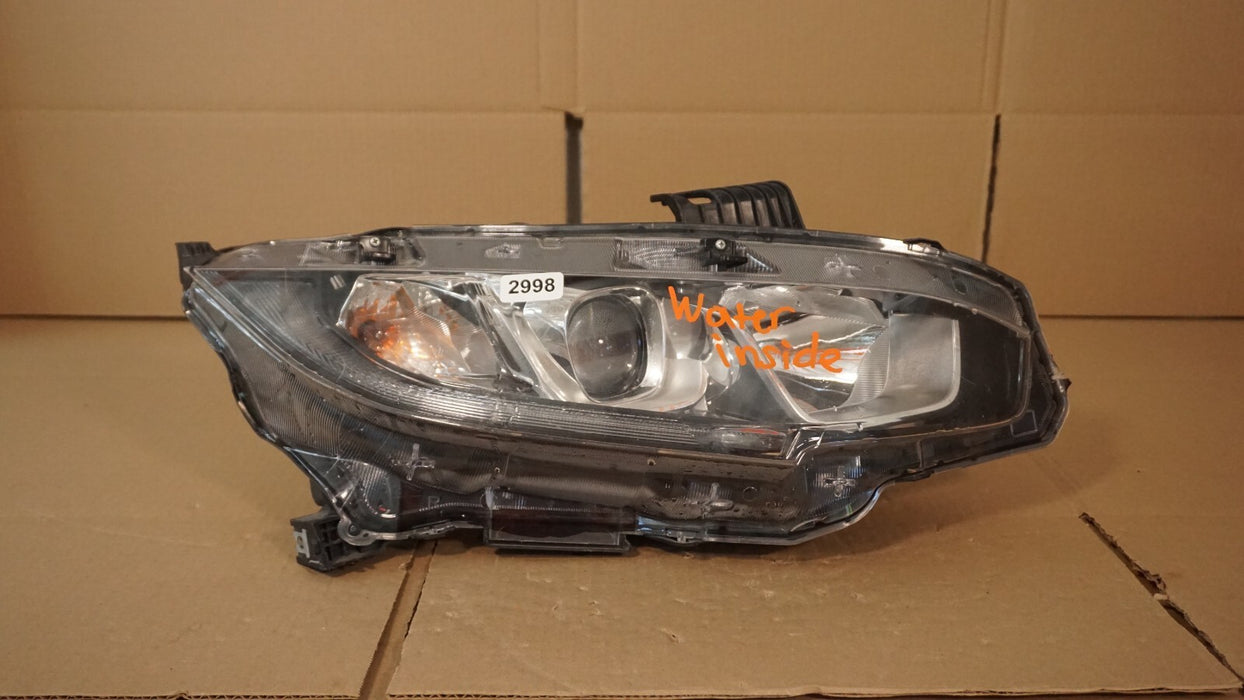 2016-2018 HONDA CIVIC FRONT RIGHT PASSENGER SIDE HEADLIGHT HALOGEN LAMP OEM