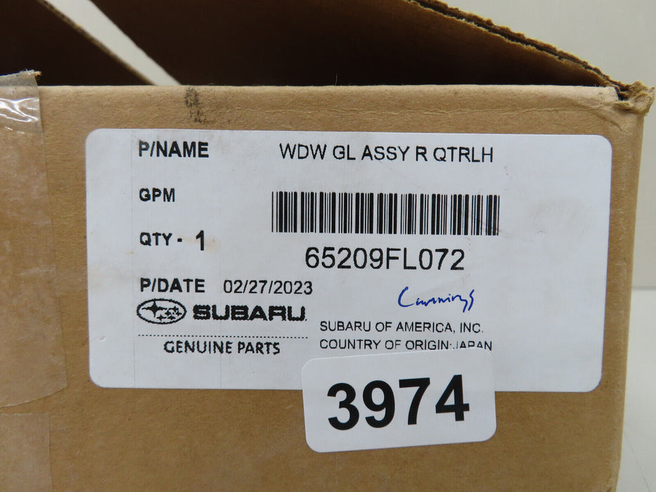 2019-2023 SUBARU CROSSTREK REAR RIGHT PASSENGER QUARTER GLASS PANEL OEM