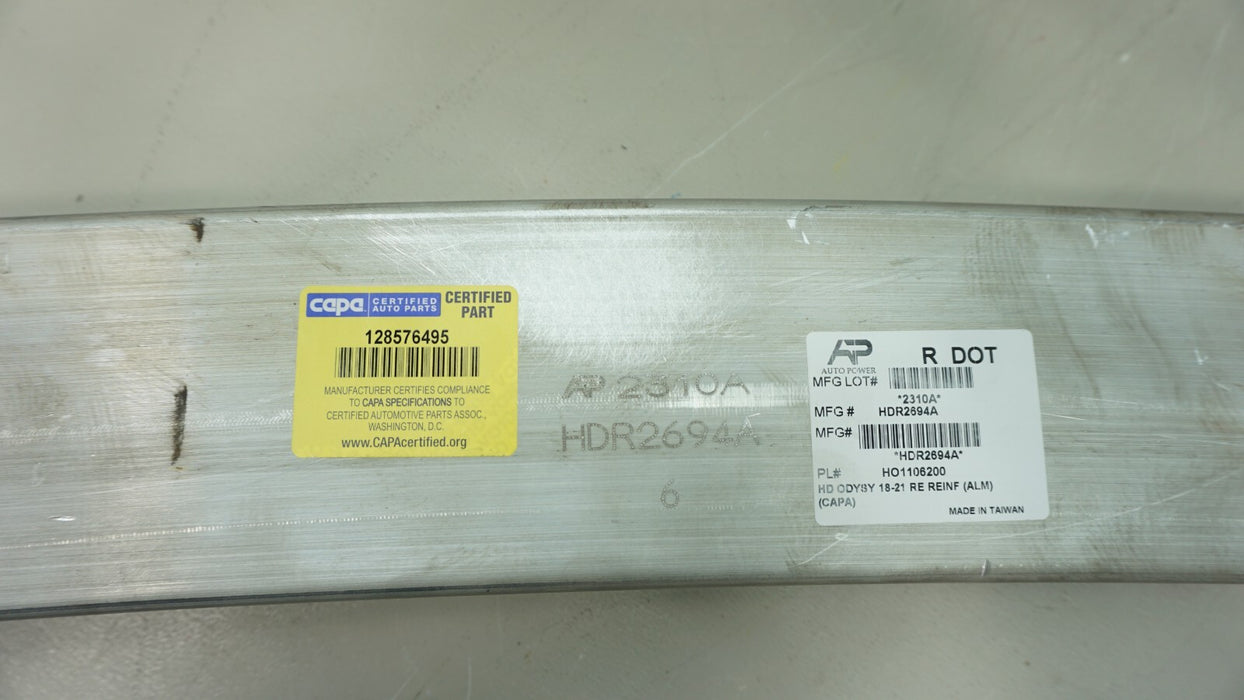 2018-2023 HONDA ODYSSEY REAR BUMPER REINFORCEMENT IMPACT BAR CAPA AFTERMARKET