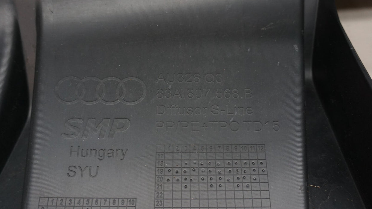2019-2020 AUDI Q3 S-LINE PRESTIGE REAR BUMPER COVER W/ VALANCE OEM 83A807568B