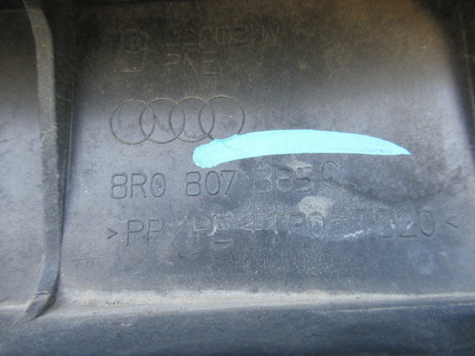 2008-2010 AUDI Q5 REAR BUMPER COVER PANEL PLASTIC BLACK W/O SENSOR 8R0807385 OEM