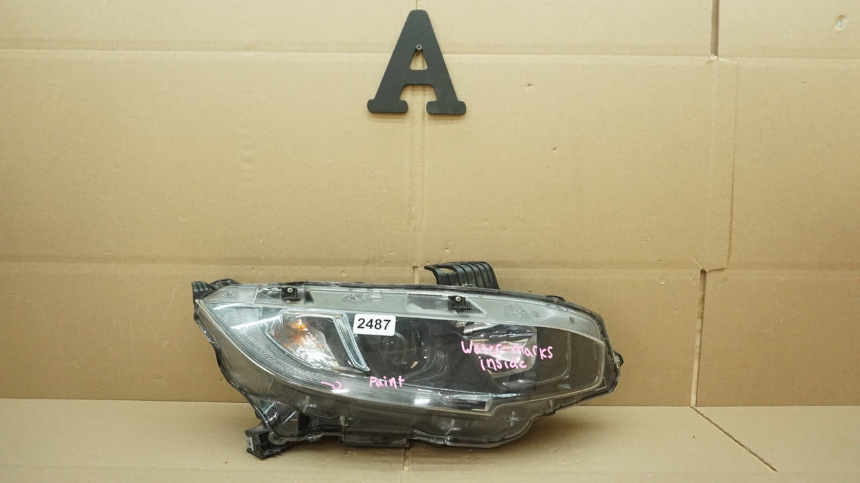 2016-2021 HONDA CIVIC FRONT RIGHT PASSENGER SIDE HEADLIGHT HALOGEN OEM