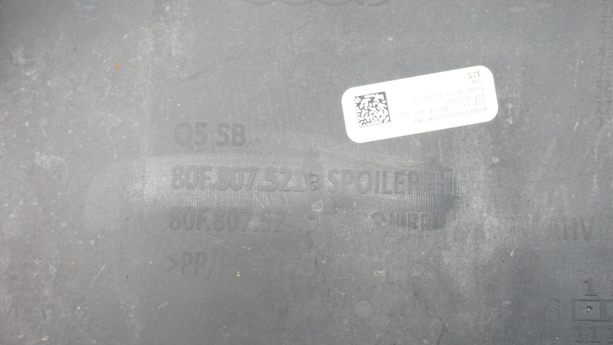 2020-2022 AUDI Q5 S LINE REAR LOWER BUMPER COVER PANEL OEM 80F807521B
