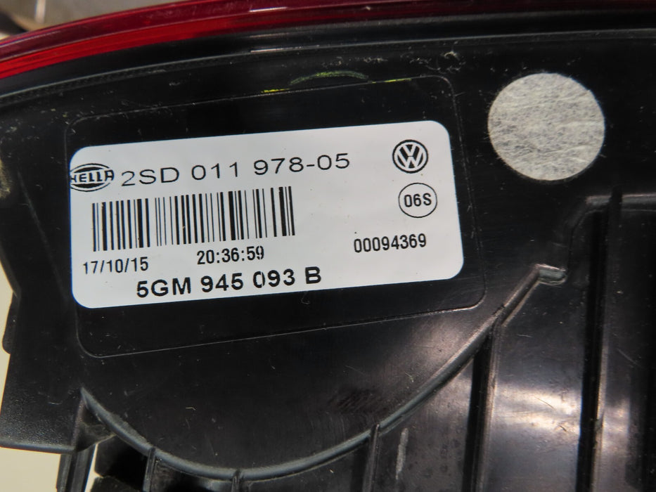 2015-2017 VOLKSWAGEN GTI REAR LEFT INNER TAIL LIGHT STOP LAMP OEM 5GM945093B