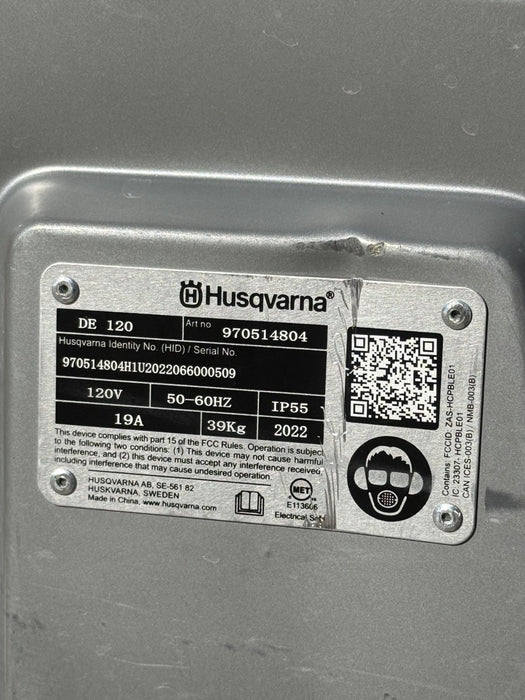 HUSQVARNA DE 120 HEPA Heavy Duty Dust Vacuum for Concrete Floor Grinders