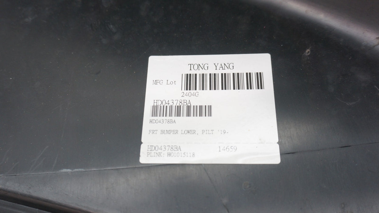 2019-2022 HONDA PILOT FRONT LOWER BUMPER COVER VALANCE AFTERMARKET