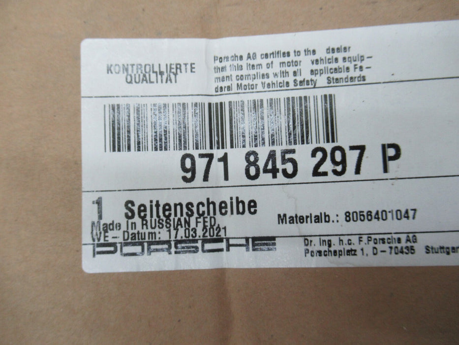 2017-2018 PORSCHE PANAMERA 971 G2 REAR LEFT DRIVER SIDE QUARTER WINDOW GLASS OEM