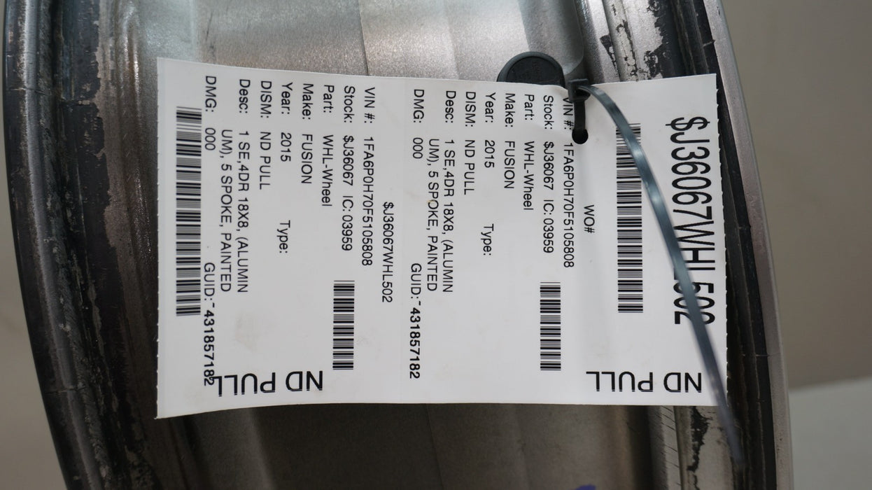 2013-2016 FORD FUSION WHEEL RIM 18X8 ALUMINUM DS7C-1007 OEM