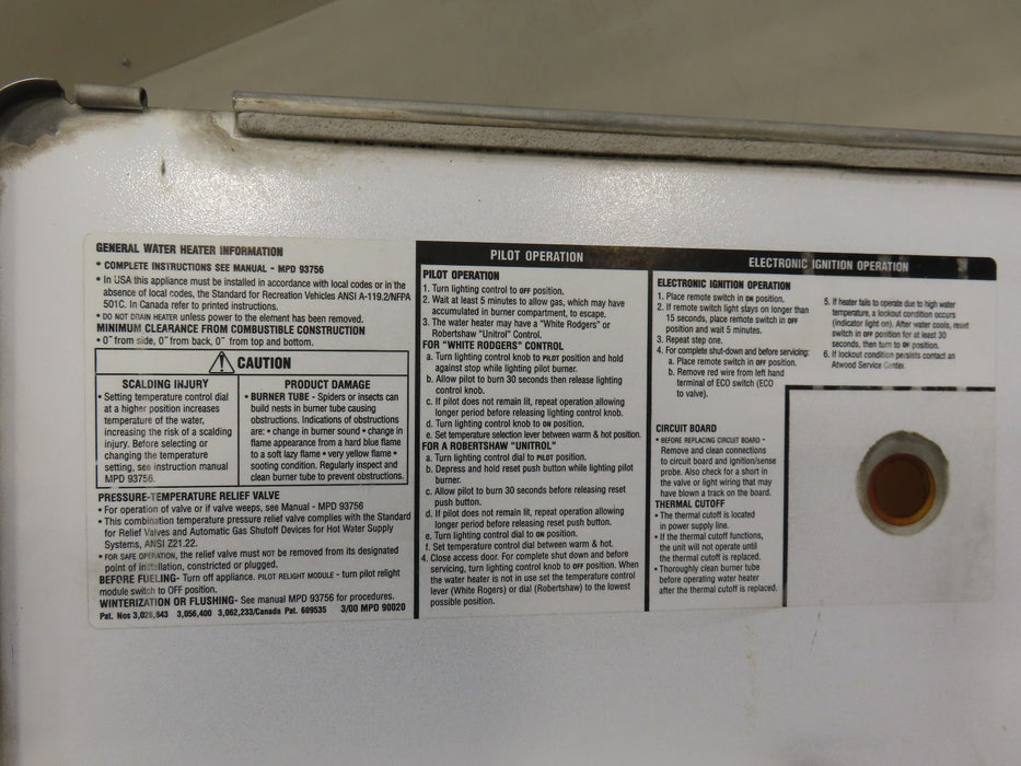 MERCEDES-BENZ SPRINTER R.V CAMPER WATER HEATER DOOR ACCESS OEM