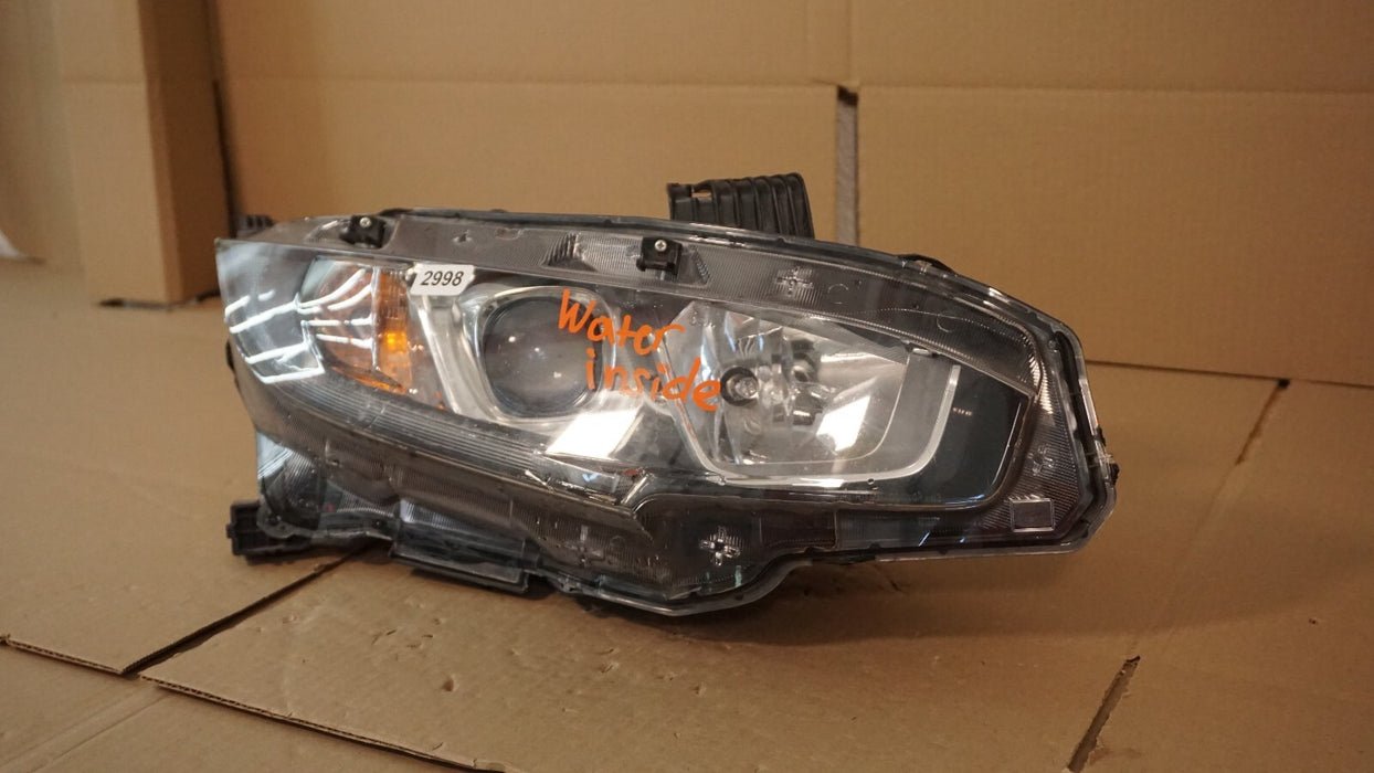 2016-2018 HONDA CIVIC FRONT RIGHT PASSENGER SIDE HEADLIGHT HALOGEN LAMP OEM