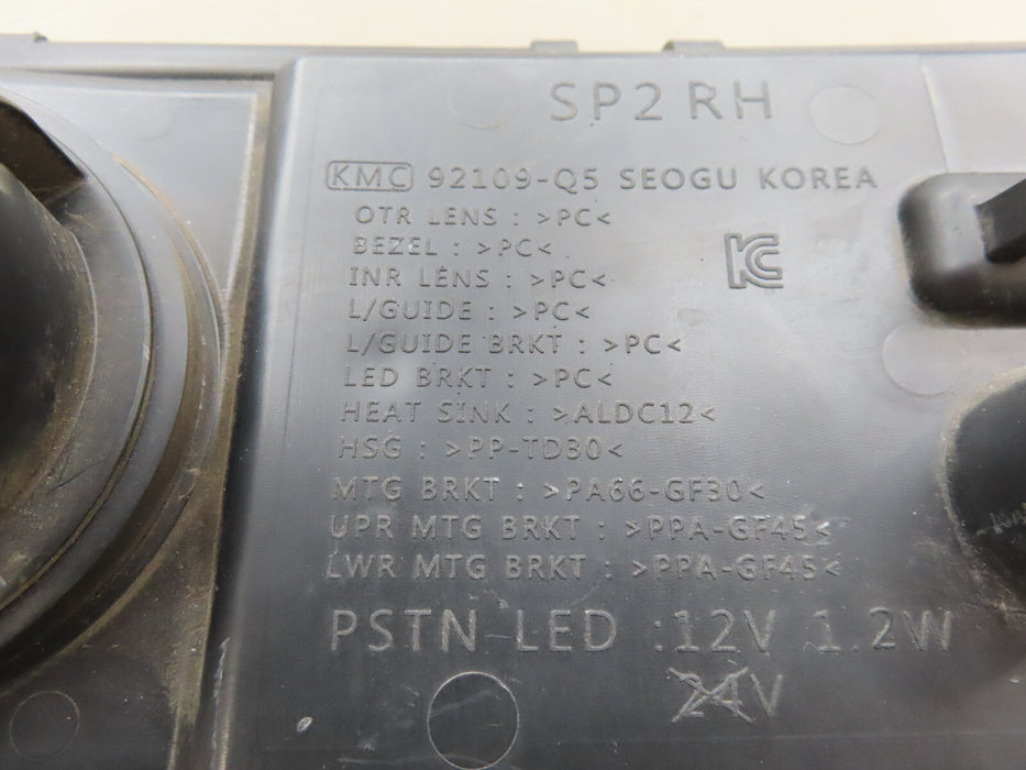 2020-2022 KIA SELTOS FRONT RIGH PASSENGER DAYTIME RUNNING LIGHT OEM 92109-Q5