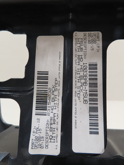 2014 2015 2016 2017 2018 CHEVROLET SILVERADO GMC SIERRA REAR METAL BUMPER OEM