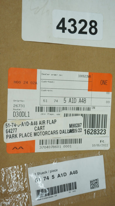 2020-2024 BMW X3 X4 G01 G02 FRONT ACTIVE AIR SHUTTER GRILLE OEM 51745A1DA48