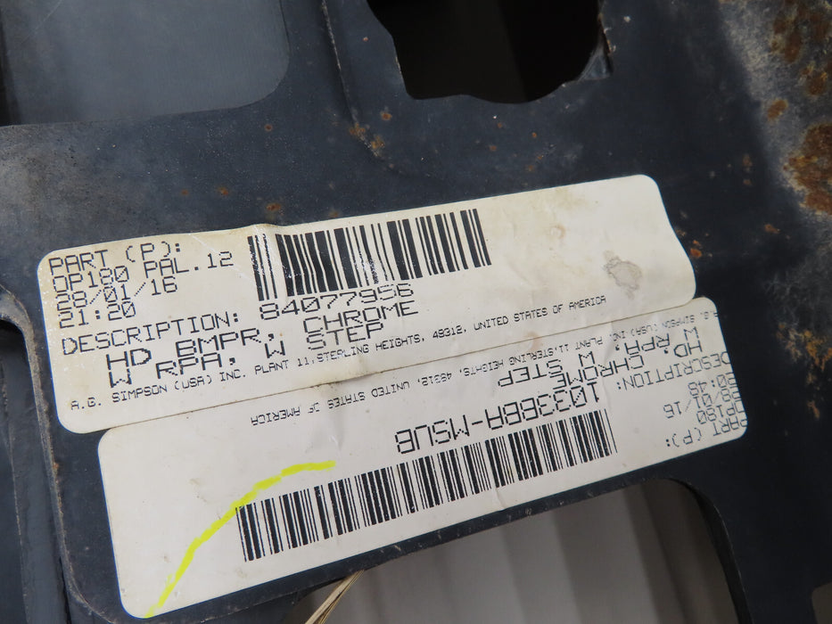 2015-2019 CHEVROLET/GMC SILVERADO/SIERRA 2500/3500 REAR METAL BUMPER OEM
