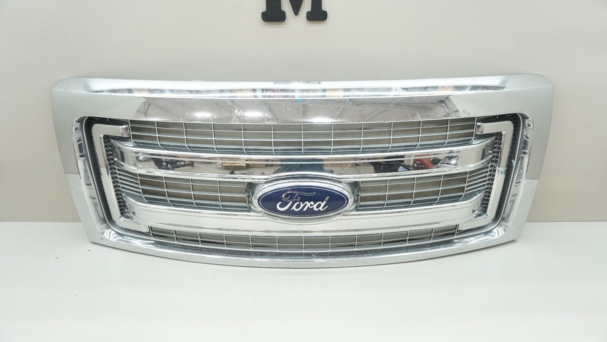 2013-2014 FORD F-150 RADIATOR GRILL GRILLE MOLDING CHROME W/ EMBLEM DL348200 OEM