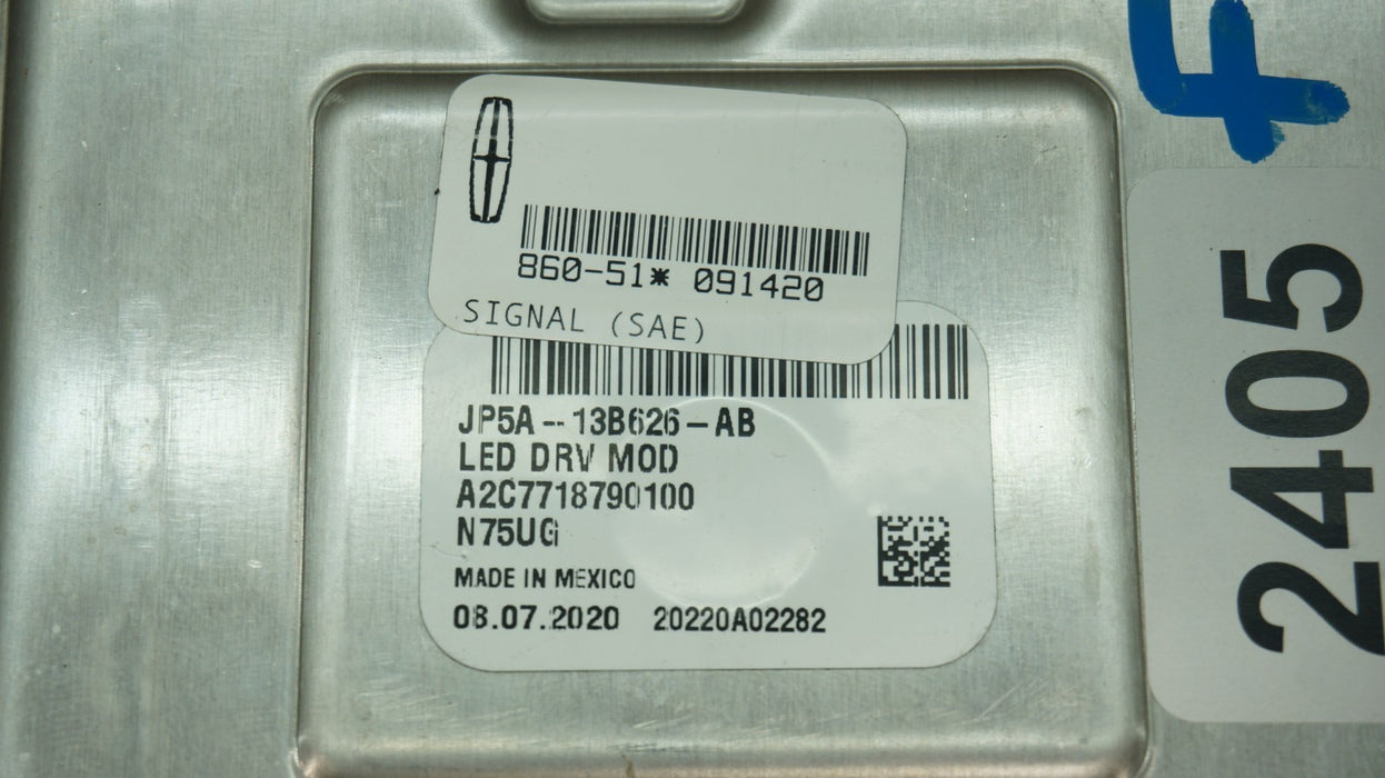 2019-2021 LINCOLN NAUTILUS LED HEADLIGHT CONTROL MODULE OEM JP5A-13B626-AB