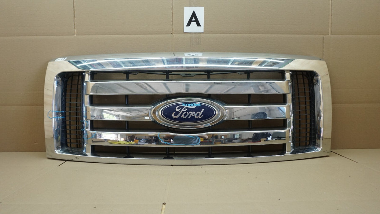 2010-2012 FORD F-150 F150 FRONT BUMPER UPPER RADIATOR GRILLE GRILL CHROME OEM