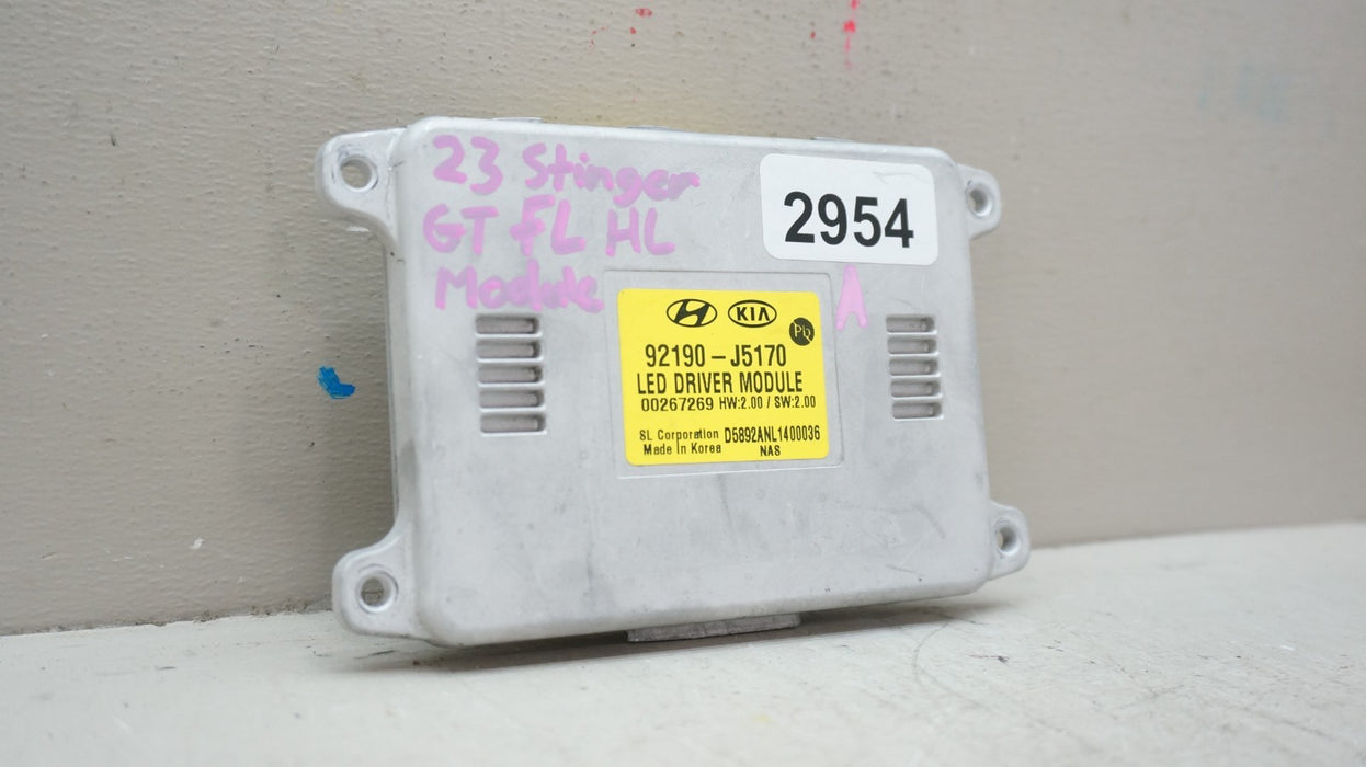 2020-2023 KIA STINGER GT GT1 GT2 HEADLIGHT LED MODULE BALLAST OEM 92190-J5170