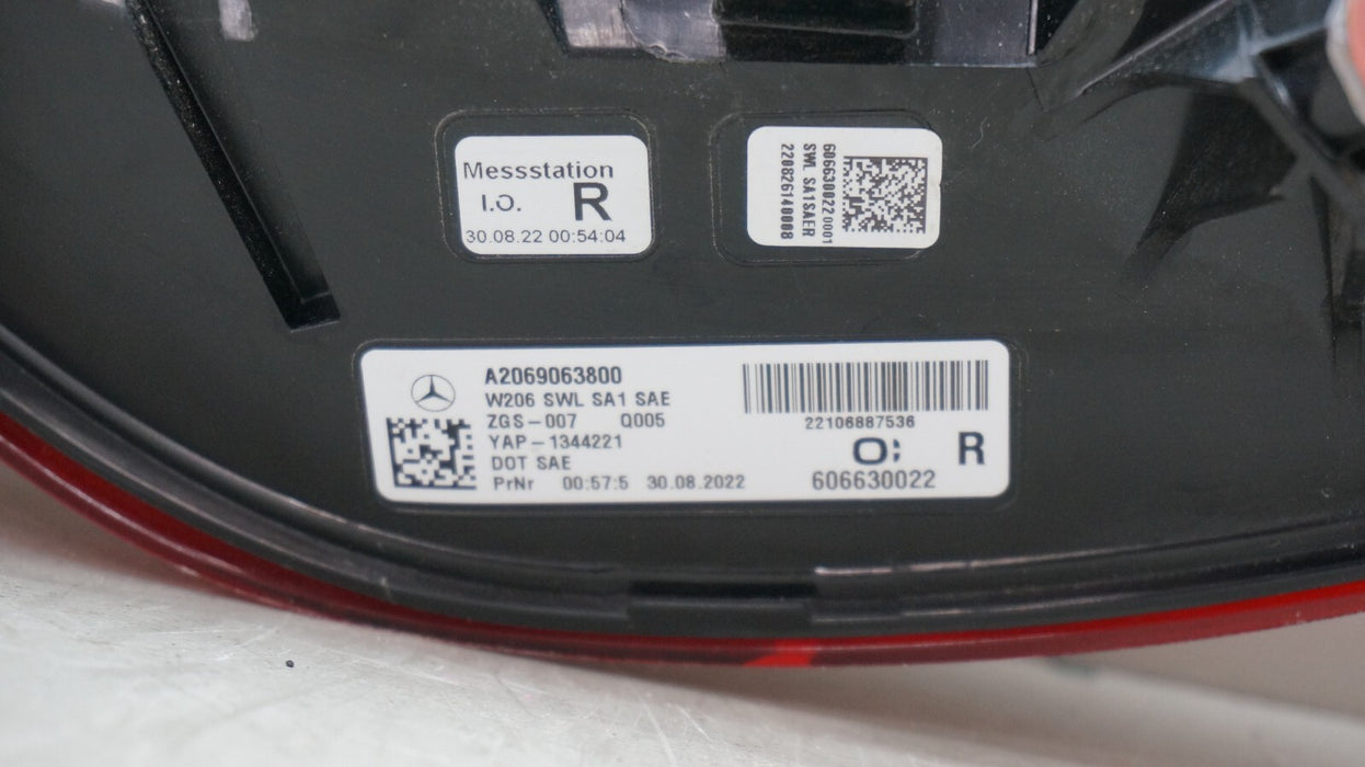 2022-2023 MERCEDES BENZ C300 REAR RH RIGHT PASSENGER SIDE LED TAIL LIGHT OEM