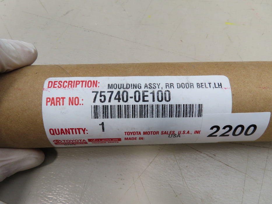 2020-2021 TOYOTA HIGHLANDER REAR LEFT DOOR WINDOW BELT MOLDING OEM 75740-0E100