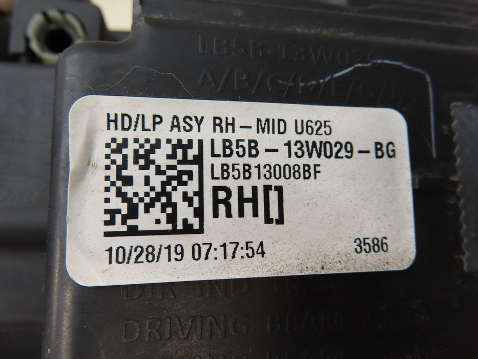 2020-2023 FORD EXPLORER RIGHT PASSENGER SIDE HEADLIGHT LED OEM LB5B-13W029-BG
