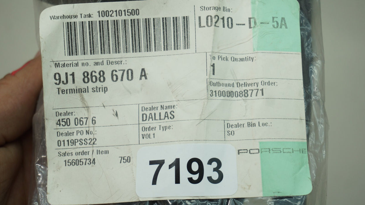 2020-2023 PORSCHE TAYCAN REAR SILL PLATE LOWER BRACKET 9J1868670A OEM 21 22