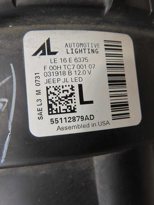 2018-2023 JEEP WRANGLER JL FRONT LEFT DRIVER HEADLIGHT FULL LED OEM 55112879AD