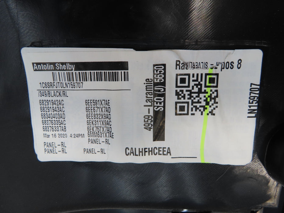 2019-2023 RAM 1500 LARAMIE CREW CAB REAR LEFT INTERIOR DOOR PANEL OEM 6SL771X9AA