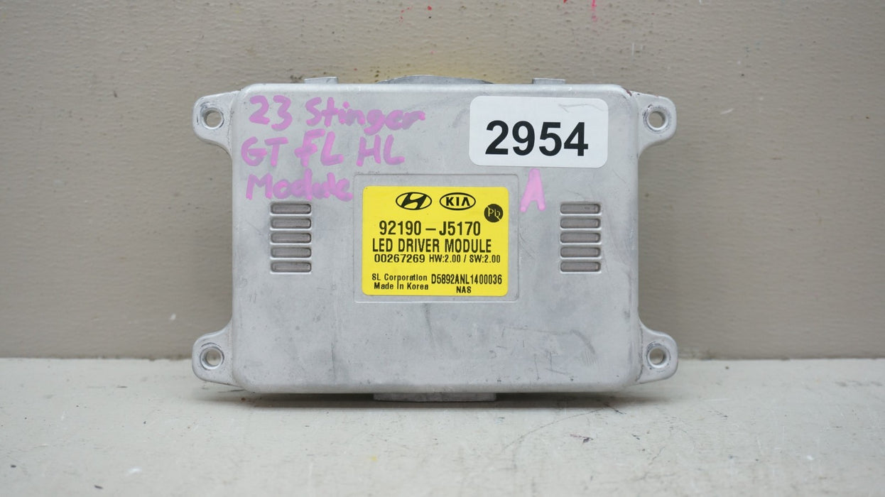2020-2023 KIA STINGER GT GT1 GT2 HEADLIGHT LED MODULE BALLAST OEM 92190-J5170