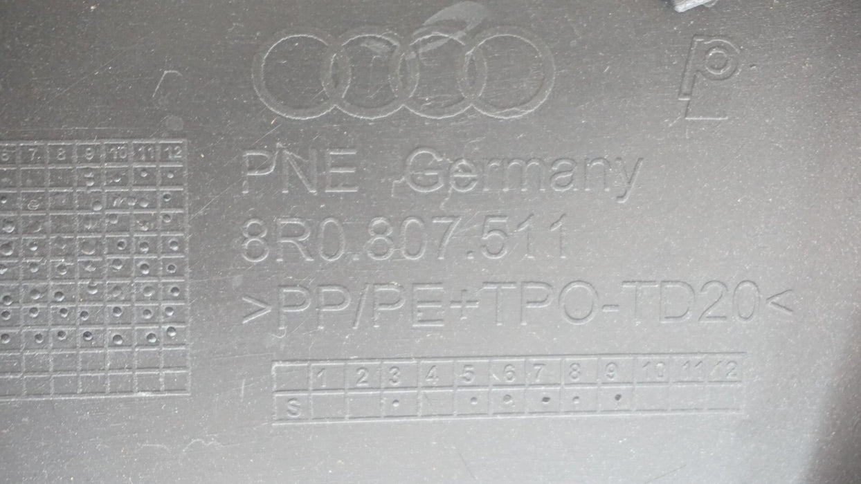 2013-2015 AUDI Q5 REAR BUMPER COVER PANEL W LOWER VALANCE OEM 8R0807511
