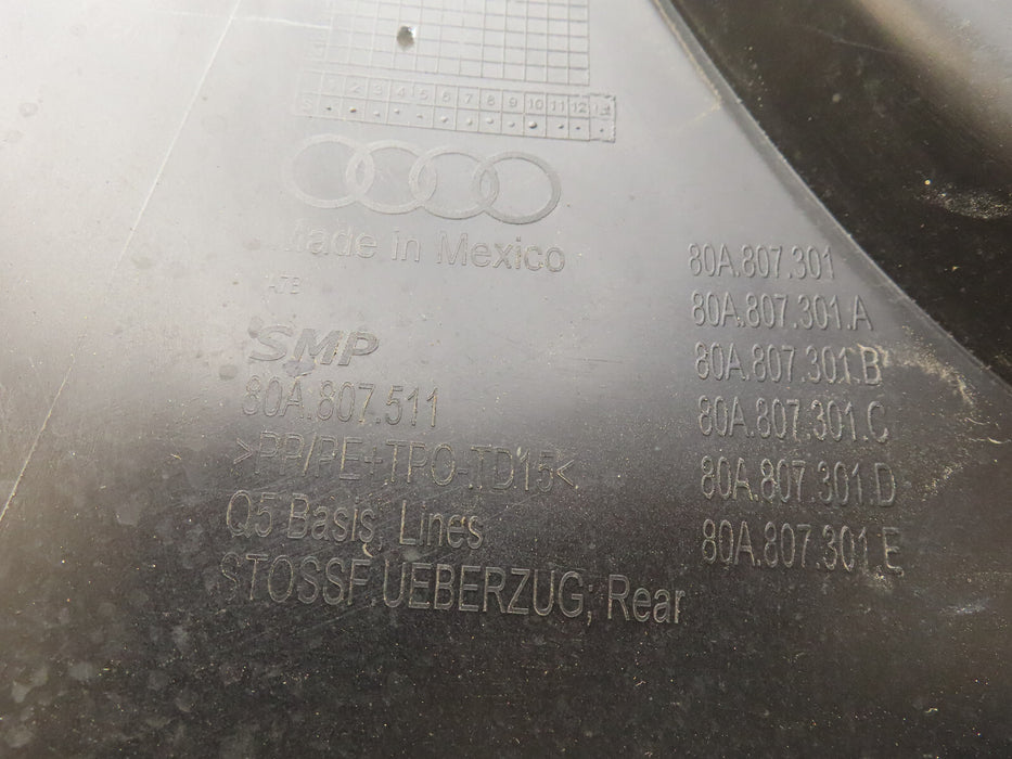 2017-2020 AUDI Q5 BASIS LINES REAR UPPER BUMPER COVER OEM 80A807511C