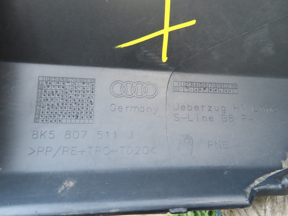 2013-2015 AUDI A4 QUATTRO S-LINE SEDAN REAR BUMPER COVER PANEL OEM 8K5807511J