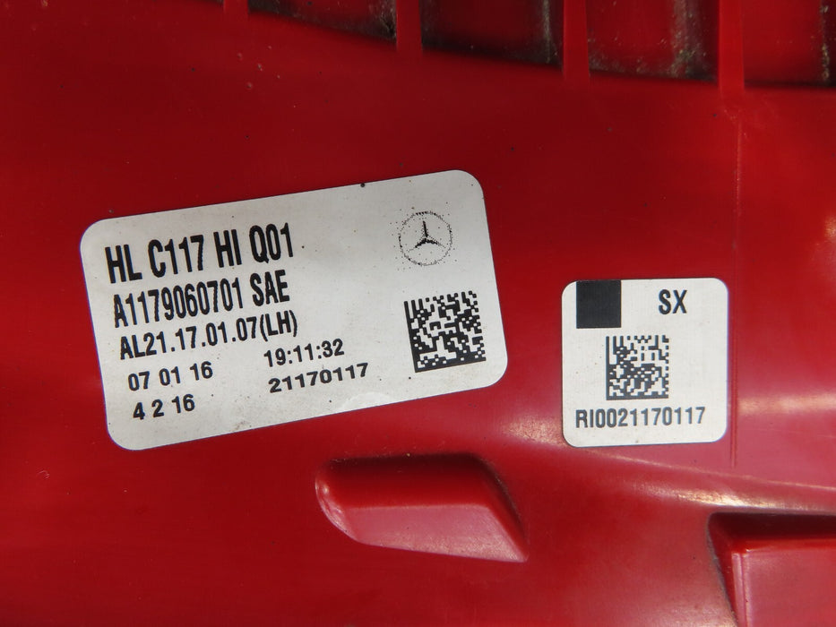 2014-2016 MERCEDES-BENZ COUPE CLA C117 X117 REAR LEFT DRIVER TAIL LIGHT LED OEM