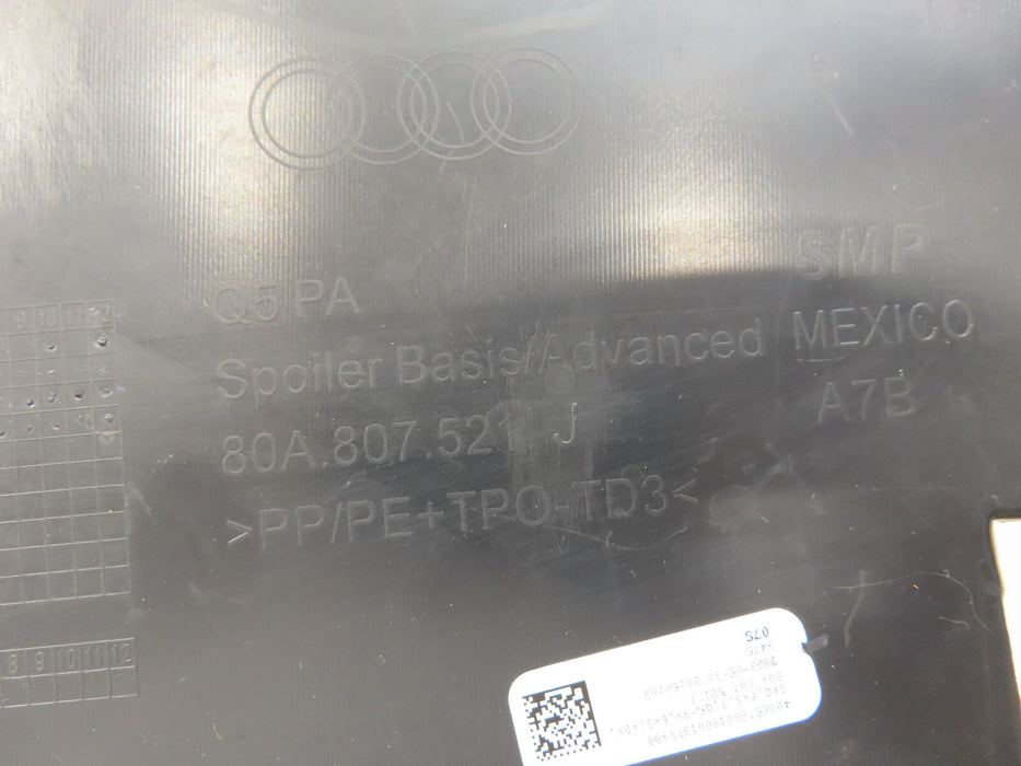 2018-2020 AUDI Q5 REAR BUMPER LOWER DIFFUSER VALANCE PANEL COVER OEM 80A807521
