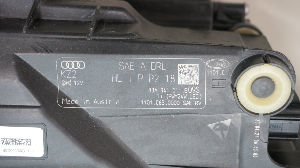 2019-2023 AUDI Q3 FRONT LEFT DRIVER SIDE LED HEADLIGHT OEM 83A941011 *CRACKED*