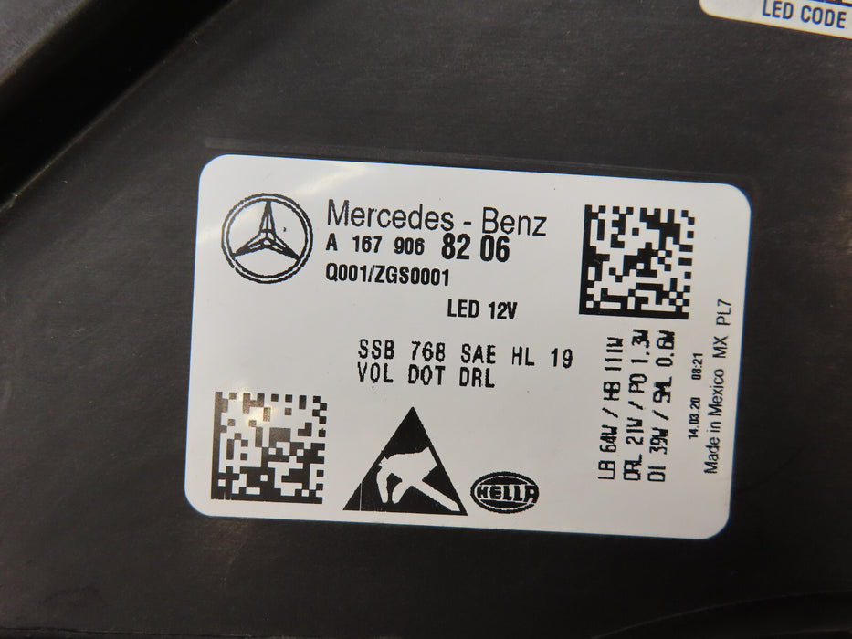 2020-2023 MERCEDES-BENZ GLS CLASS FRONT RIGHT PASSENGER HEADLIGHT LED OEM