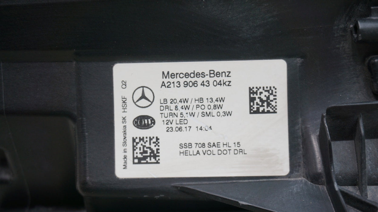2017-2020 MERCEDES E-CLASS LEFT DRIVER SIDE LED HEADLIGHT OEM A2139064304 PARTS!