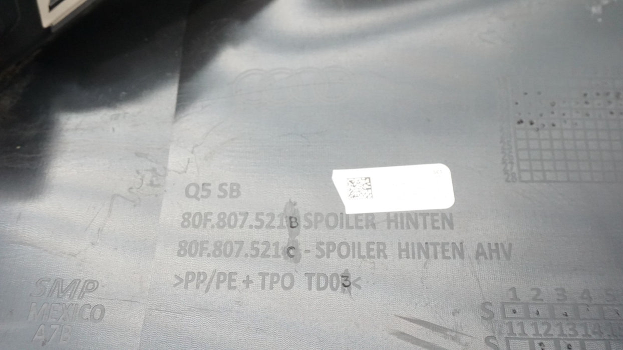 2020-2022 AUDI Q5 SPORTBACK REAR LOWER BUMPER VALANCE 80F.807.521 B OEM