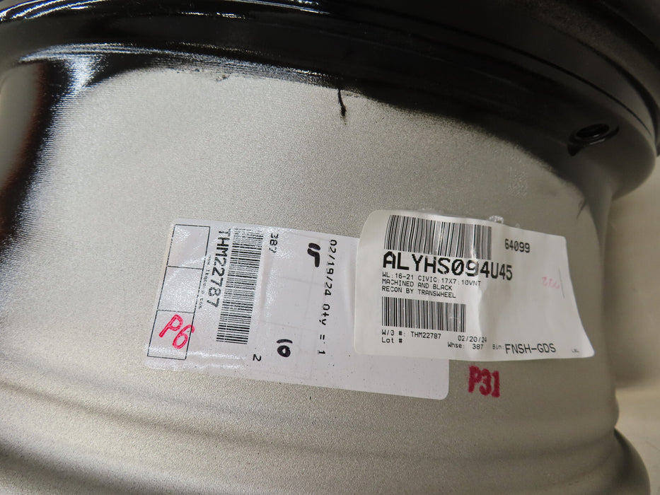 2016-2018 HONDA CIVIC WHEEL FACTORY DOUBLE SPIRAL RIM 17X 7 OEM