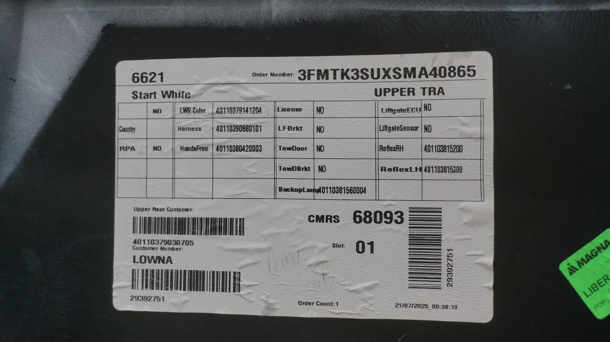 2021-2024 FORD MUSTANG MACH-E REAR BUMPER COVER PANEL OEM LJ8B-17D781-A