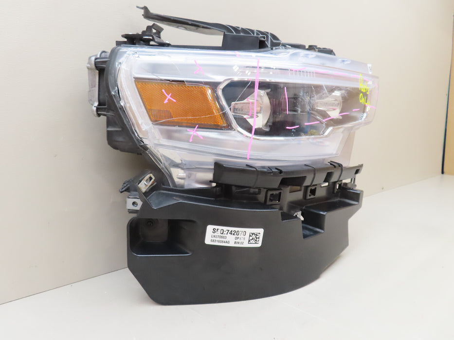 2019 2020 DODGE RAM 1500 LED AFS HEADLIGHT RIGHT PASSENGER SIDE OEM P68316084AG