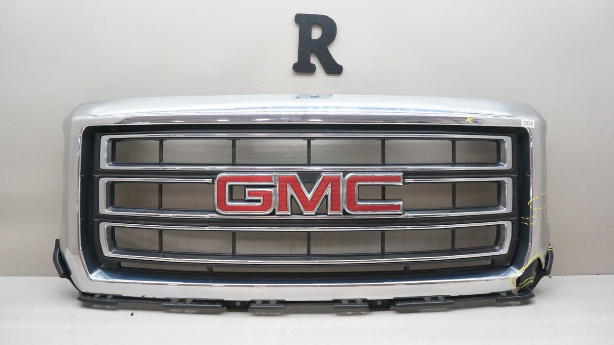 2014-2015 GMC SIERRA 1500 FRONT BUMPER CHROME RADIATOR GRILLE OEM 22757216