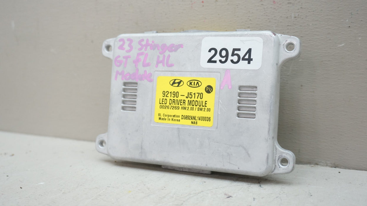 2020-2023 KIA STINGER GT GT1 GT2 HEADLIGHT LED MODULE BALLAST OEM 92190-J5170