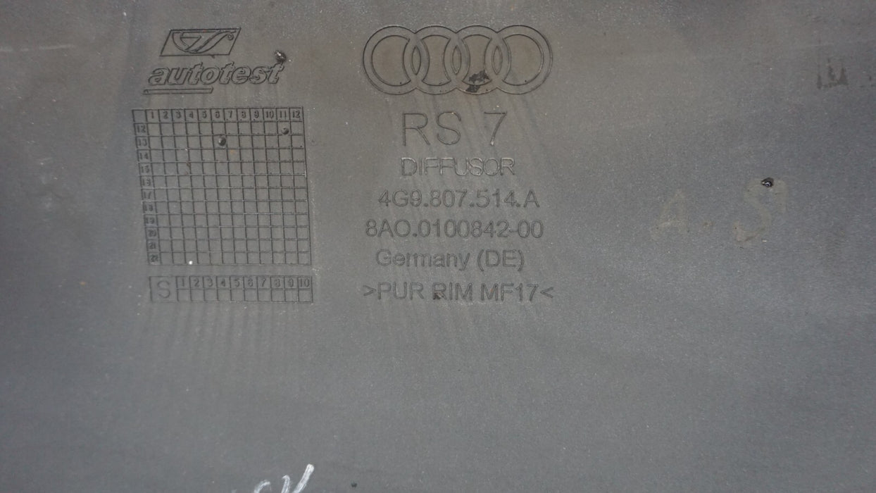2014-2017 AUDI RS7 REAR LOWER BUMPER VALANCE SPOILER DIFFUSER OEM 4G9807514A