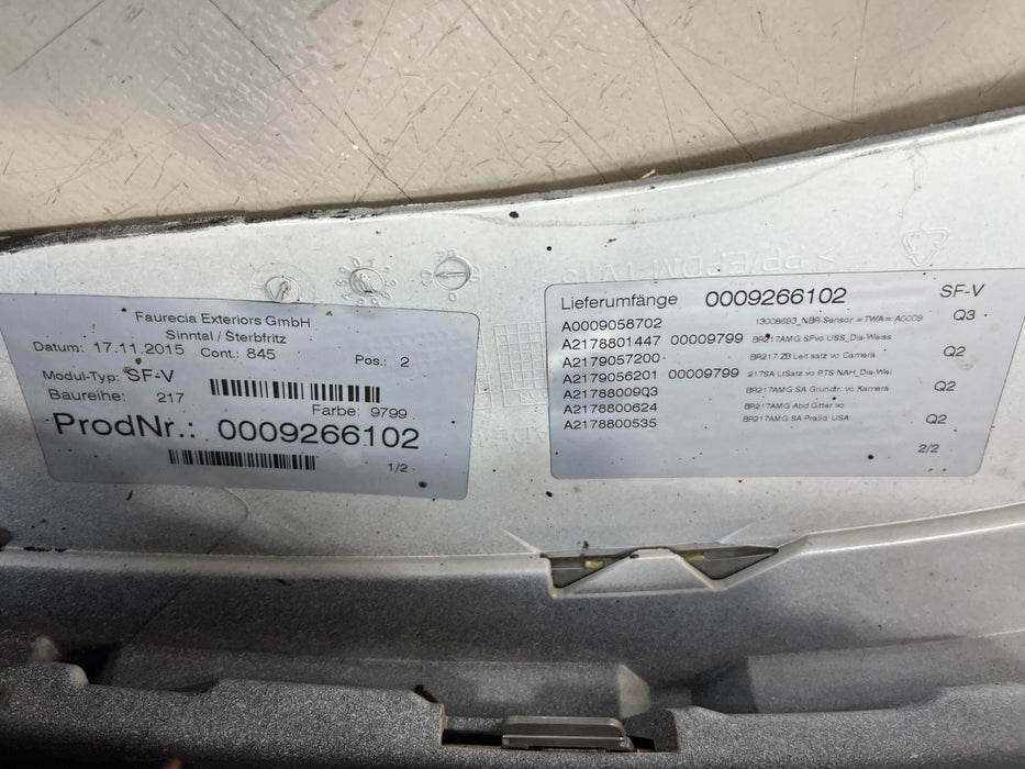 2014-2017 MERCEDES-BENZ S-CLASS COUPE AMG FRONT BUMPER A2178801447 OEM