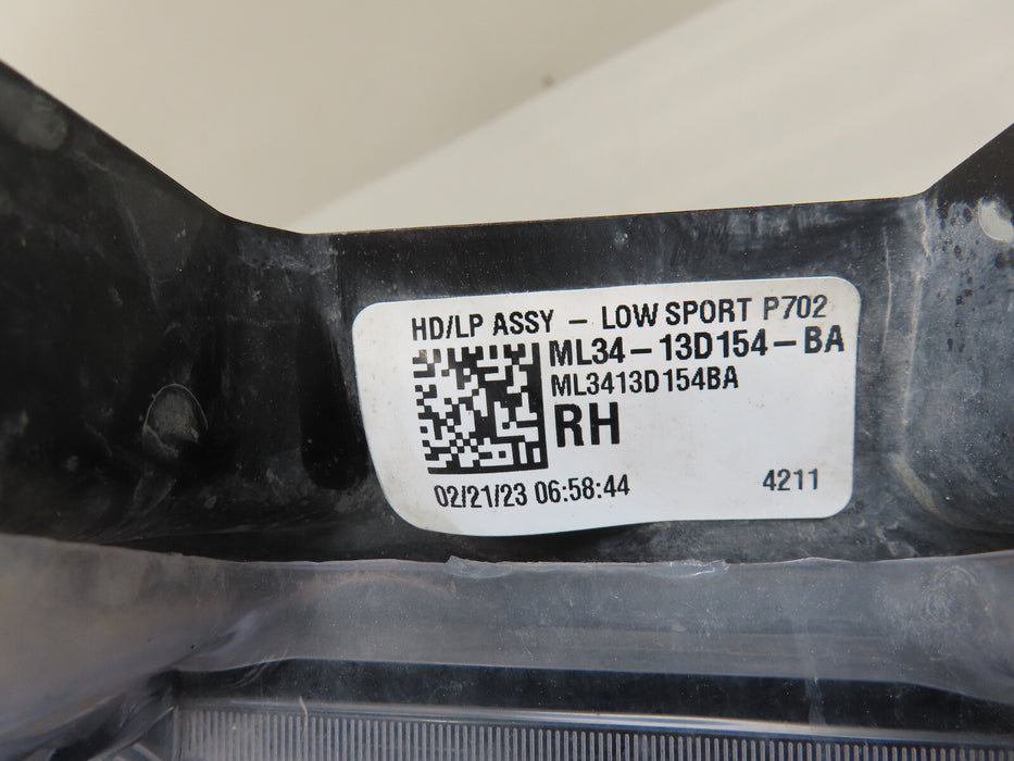 2021-2023 FORD F-150 FRONT RIGHT PASSENGER HEADLIGHT HALOGEN OEM ML34-13D154