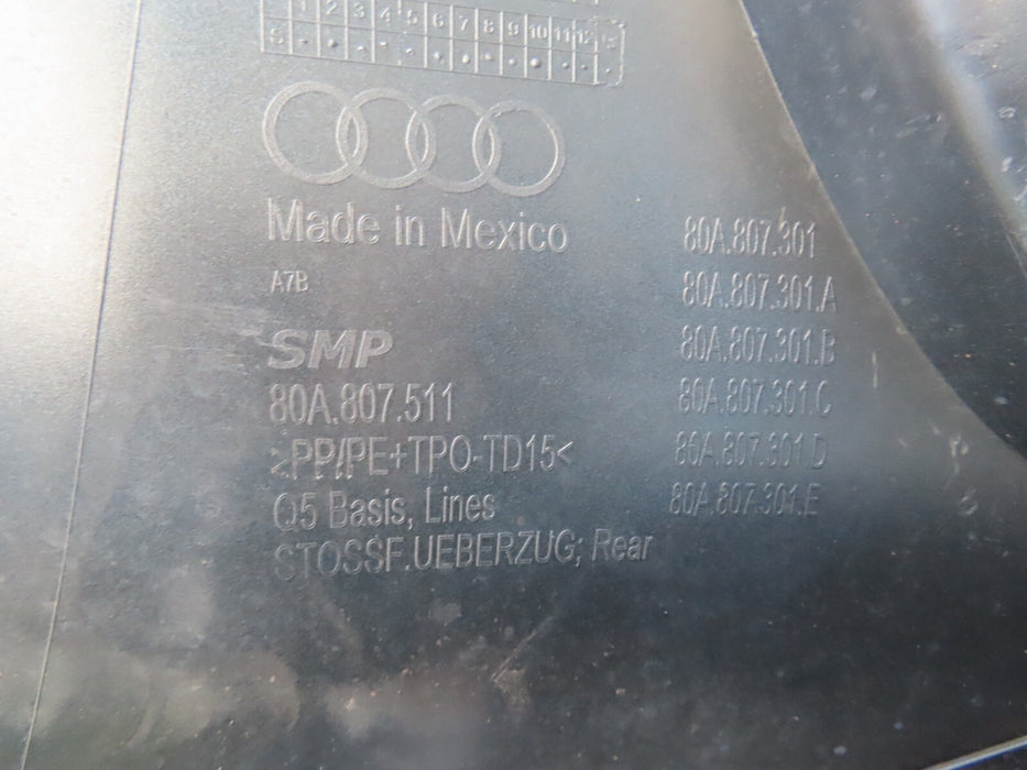 2018-2020 AUDI Q5 PRESTIGE PREMIUM SUV REAR BUMPER COVER PANEL OEM 80A807511