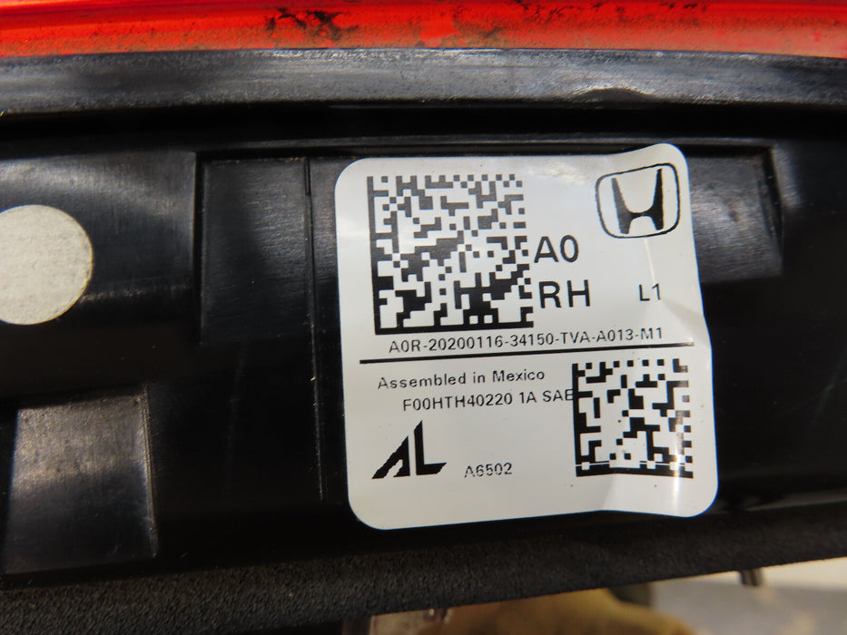 2018-2021 HONDA ACCORD REAR RIGHT PASSENGER SIDE INNER TAIL LIGHT OEM